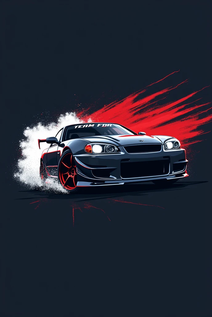 Create a logo for a competitive drift racing team called Team FDR