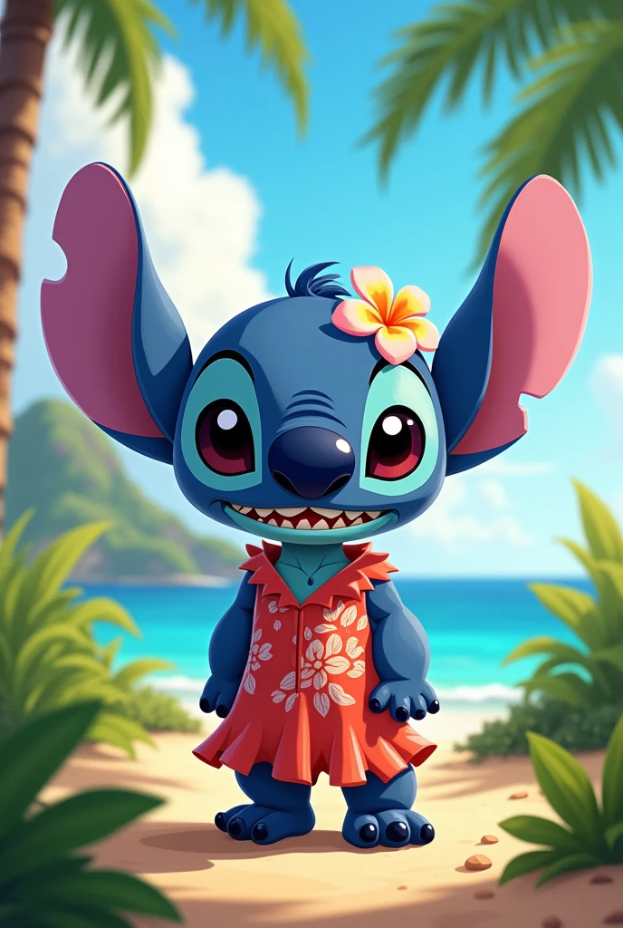 Stitch as Lilo Pelekai