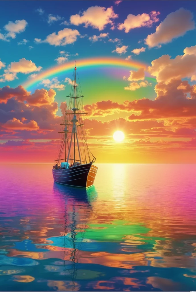 (masterpiece:1.2,Superior Quality,mirror-like,Cinematic Experience),8k,wallpaper,(Taken from space:2.0),stratosphere,(rainbow:2.0),beautiful photo,(dynamic:2.0)、16K, Ultra-high resolution, Ultra-high resolution, to be born,wonderful ,future、rainbow色の、The world 30 years from now