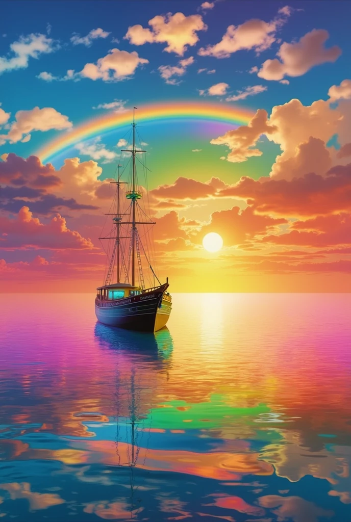(masterpiece:1.2,Superior Quality,mirror-like,Cinematic Experience),8k,wallpaper,(Taken from space:2.0),stratosphere,(rainbow:2.0),beautiful photo,(dynamic:2.0)、16K, Ultra-high resolution, Ultra-high resolution, to be born,wonderful ,future、rainbow色の、The world 30 years from now