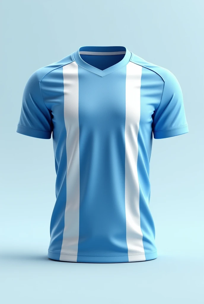 Attractive jersey design in sky blue colour and white bold vertical stripes on it
