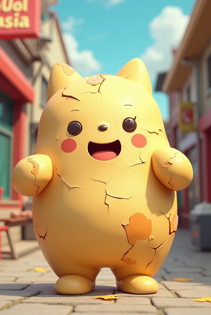 Create a mascot from a folded paper, Simpler,rot, fluffly, funny, toystory, illustrated, commercial poses, cute
