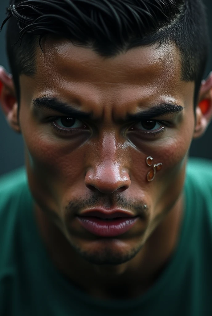 An picture in which ronaldo is sad and crying