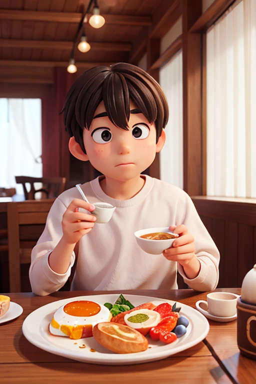 9age、male、Large head、breakfast、