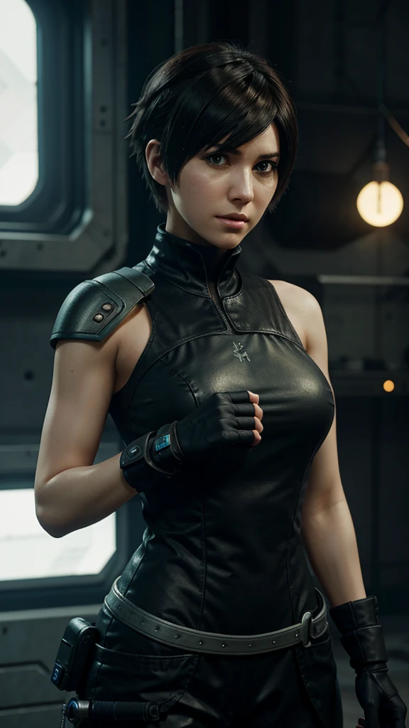 Gwen Tennyson,yorha 2b,tracer,Rebecca Chambers,observe,Atelier Ryza,Close-up,pilot mechanic's workshop,tattoos,orange jumpsuit,short sleeve pilot's tights,short sleeve cyborg pilot jacket,orange sports leggings,leather corset pilot fur,short hair,punk makeup,green eyes,Multicolored silver hair,Sexy smile,freckles,beautiful girl,Big breasts,8 K,Ultra detailed,realistic,fantasy art,steel armor,cyborg armor,silverarmor,Eva pilot uniform,pilot scarf,hairpin,Ear piercing,Mobile Suit Gundam, military jewelry for hands and neck,to walk,(weather:Windy),arc reactor,