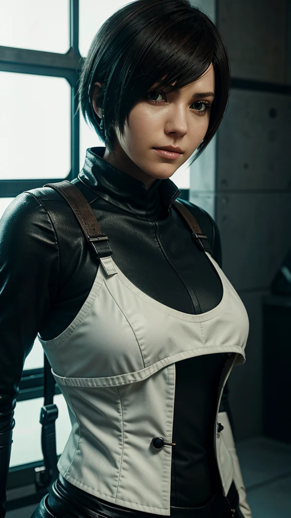 Gwen Tennyson,yorha 2b,tracer,Rebecca Chambers,observe,Atelier Ryza,Close-up,pilot mechanic&#39;s workshop,tattoos,orange jumpsuit,short sleeve pilot&#39;s tights,short sleeve cyborg pilot jacket,orange sports leggings,leather corset pilot fur,short hair,punk makeup,green eyes,Multicolored silver hair,Sexy smile,freckles,beautiful girl,Big breasts,8 K,Ultra detailed,realistic,fantasy art,steel armor,cyborg armor,silverarmor,Eva pilot uniform,pilot scarf,hairpin,Ear piercing,Mobile Suit Gundam, military jewelry for hands and neck,to walk,(weather:Windy),arc reactor,