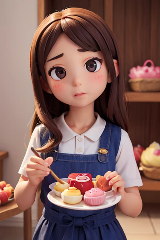 9age、female、Large head、sweets、