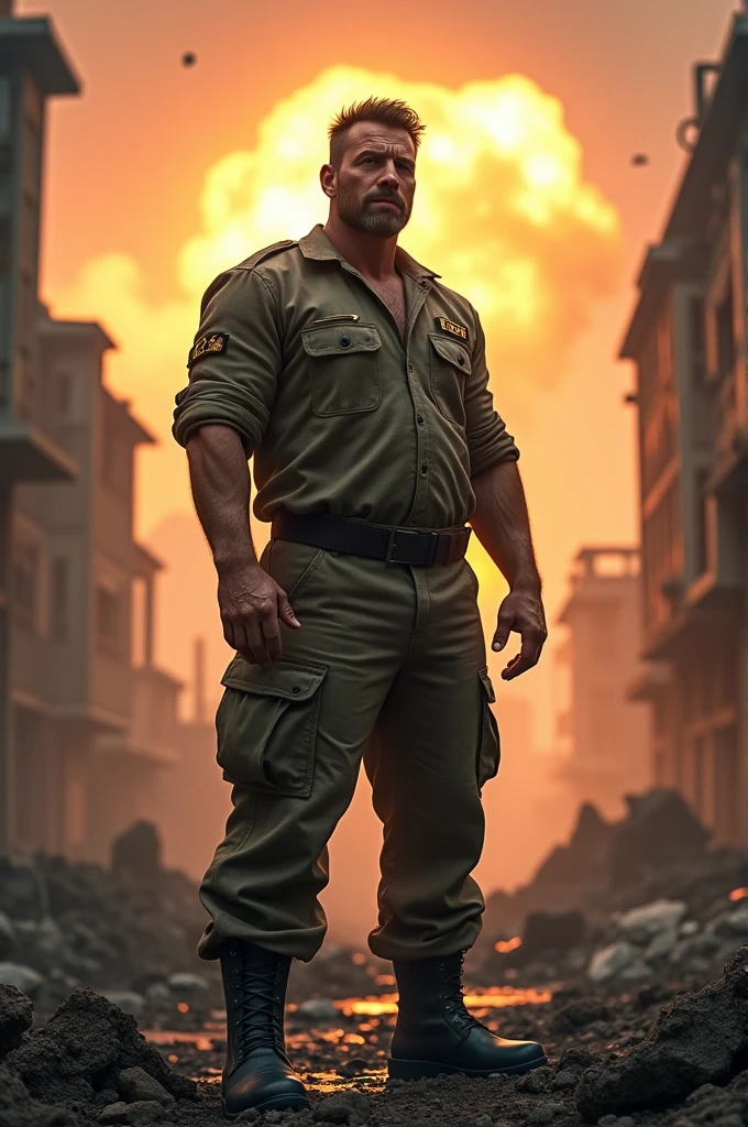 a men in heroism just after atomic blast