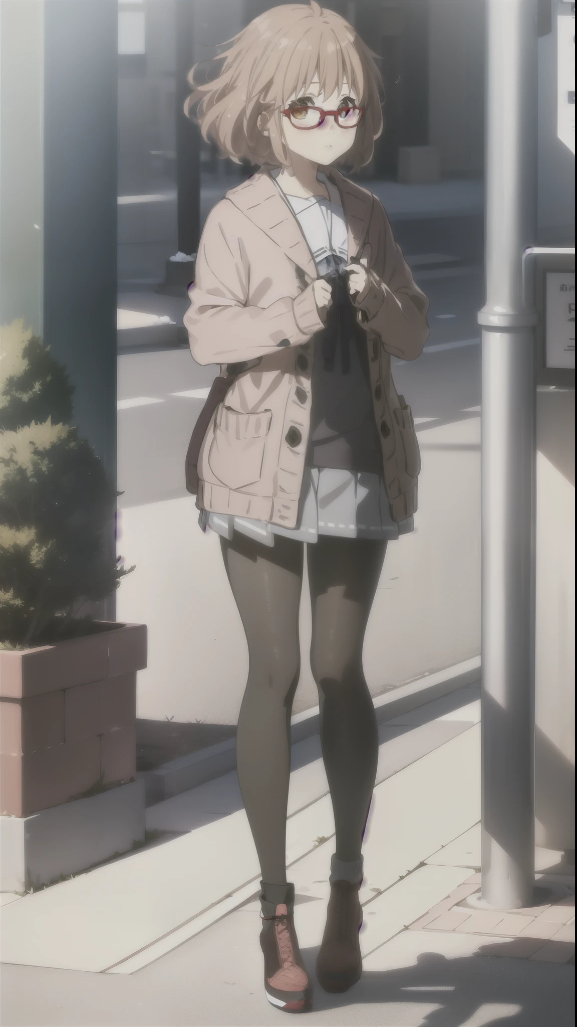 ((((ultra illustrated style:1.0)))),best quality,best animated,masterpiece,ray tracing, global illumination,Winter clothes,1girl, solo,standing, looking at viewer,full body,outdoors,  