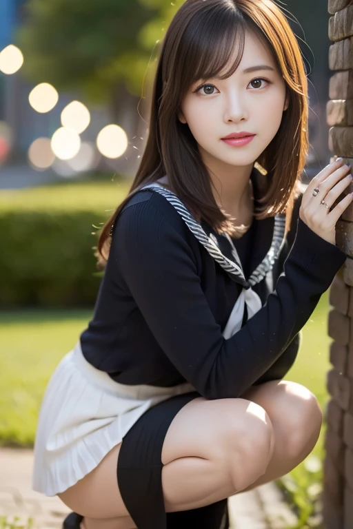 8k, RAW Photos, Highest quality, masterpiece:1.2), masterpiece, Highest quality, shape, Very detailed, The finer details, High resolution, 8k,wallpaper, Perfect dynamic composition,(High quality with attention to detail, Realistic depiction of eyes:1.3)、A woman who has been and has her hands tied、Put your arms around my back, Tie your hands behind your backk, 2woman、Crouching by a forest lake at night、with legs wide open,、White panties are visible、Wearing a short white sailor uniform、White short skirt、whole body、The whole thing faces forward、21Talented People、beauty、Well-formed face、Even out the eyes、Beautiful black hair、Bangedium Build、Balanced proportions、Beautiful feet、Fresh face、Beautiful night sky、