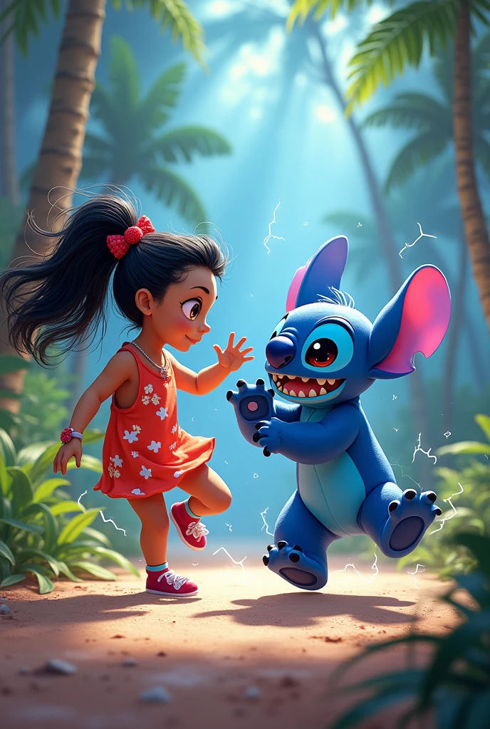 Alternative universe where Stitch is spirited and highly eccentric like Lilo and Lilo is mischievous like Stitch