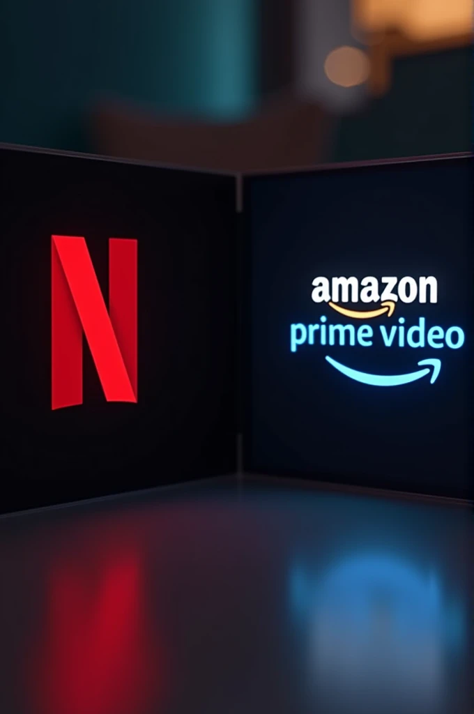 An image with the Netflix and Prime Video logo on pint 