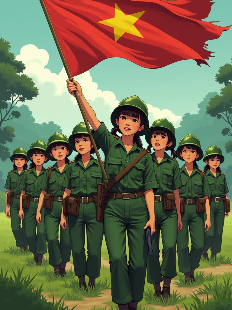 Two soldiers stood side by side，Holding a flag, uniform background, Bright, uniform background, profile picture 1024px, election poster, personal profile picture, Communism, Avatar image, perfect military composure, Military, Fanart, Impeccable military composure, Communist propaganda poster, an army recruitment poster, Personal capital 3 materials with pictures, in a soldier uniform, Official artwork，Chinese soldiers，chineseidol，，mtu，Bust，The facial features are three-dimensional and clear，k hd