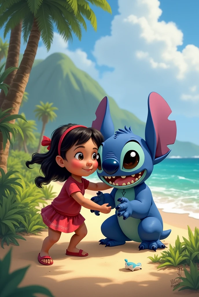 Alternative universe where Stitch is sweet and caring like Lilo and Lilo is mischievous like Stitch