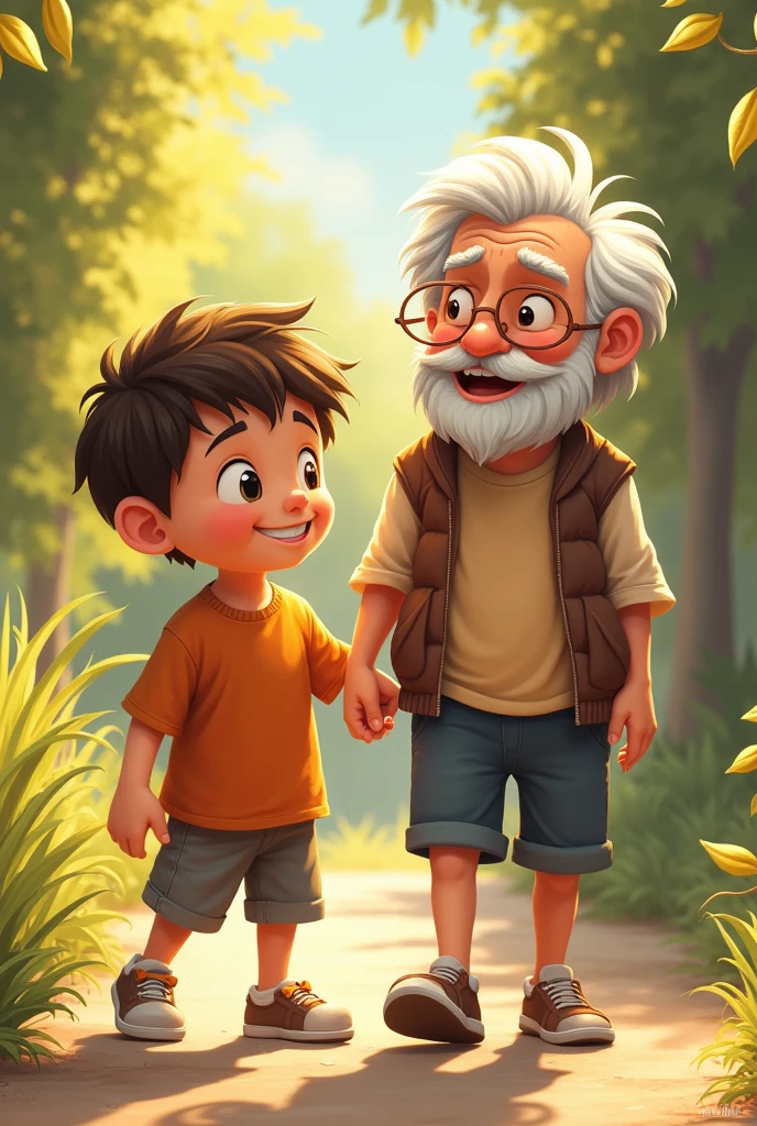 “A Great attitude becomes a great mood, Which becomes a great day, Which becomes a great Year, Which becomes a great Life. Good Afternoon..young boy help with grandfather 