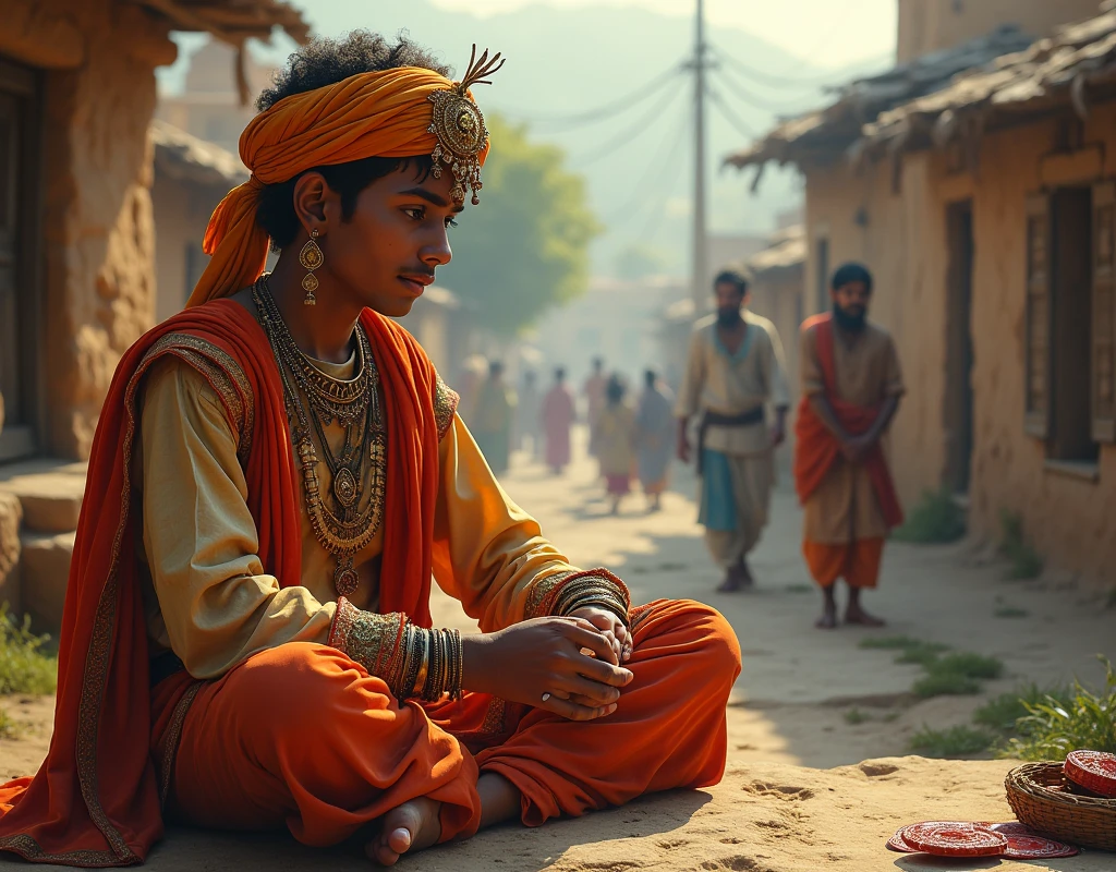  A Rajput boy living in a village gambles every day.