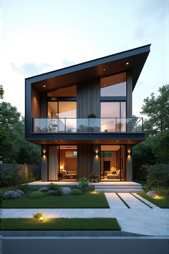 L-shaped 2-storey house