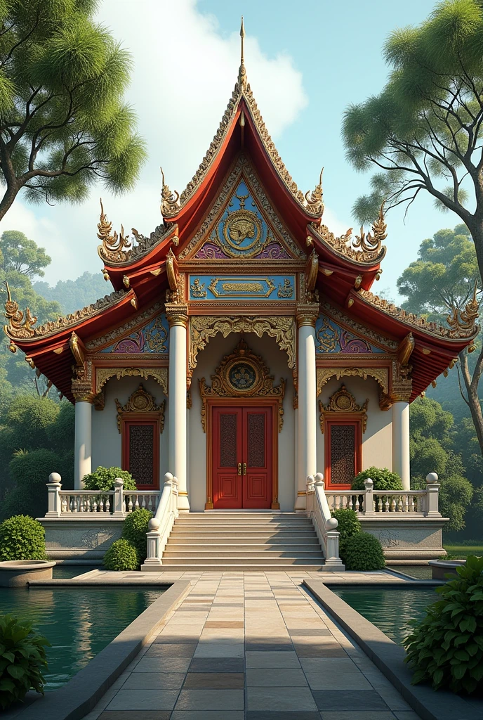 The Lingnan ancestral hall is used as a carrier and decorated in Thai style