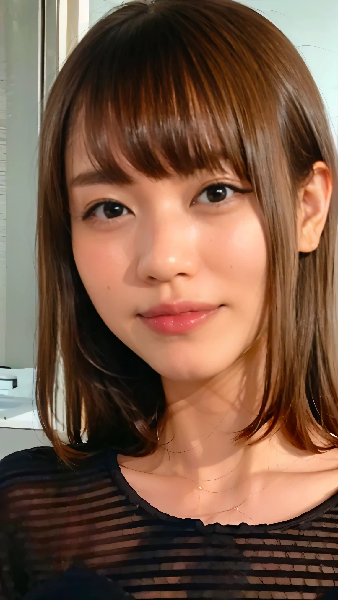 Memory correction:2.55, Everything is modern:1.66, Beautiful Japanese woman photo, smile, 20-year-old, Oil for straight, one-length hair&Hair balm:1.55, (photo Realistic:1.4), (hyper Realistic:1.4), (Realistic:1.3), (Smoother lighting:1.05), (Improving the quality of cinema lighting:0.9), 32K, 1 person,20-year-oldの, Realistic lighting, Backlight, The light shines on your face, Ray Tracing, (Bright light:1.2), (Improvement of quality:1.4), (Highest quality Realistic textured skin:1.4), fine grain, Detailed face,(smile:0), (Emphasis on face close-up:1.3), (Enhances the beauty of skin texture:1.1),((Extremely precise and accurate anatomy:1.0)), (Enhances the beauty of skin texture:1.1), Clean and glowing skin, mesh, thin:1.2, (Realistic:1.3), Realisticなライティング, (Smoother lighting:1.05), 32K, One Japanese woman, fine grain, Detailed face, (Film Grain:1.1),(Accentuates body lines:1.1), High resolution, Natural look, Kind eyes, Improves hair quality, Delicate light and shadow, Transparent muscles, Graceful pose, Beautiful Eyes, Sharp details, Soft light reflection, Beautiful contours, Delicate skin tone, Fine hair texture,Cute Japanese Women Photos,