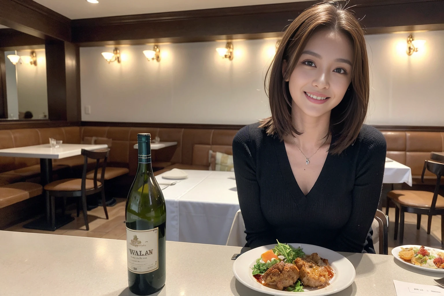 ((Highest quality、8k、masterpiece:1.3))、Whiskey bottles、The Macallan、Joni Black、Old Parr、whiskey、Suntory、Nikka、slimカップル、modelカップル、(Realistic, Intricate details:1.2), full-course dinner、Whiskey bottle and glass on the table、Single Malt、scotch、Rocks glass、Shot Glass、On the rock、Scotland、Amazing view of the sunset sky and clouds、A bright smile、The wonderfulness of smile、 Beautiful Face, blue eyes, The light shines on your face, blush, short hair,Bright Face、 (Age 37), 3,Two beauties、Brown Hair、Shortcuts、Long sleeve shirt、dress、Beautiful woman 1, (slimな顔), (The body is slim), (Brown Hair), (Shortcuts), cheeks turn a little red,Attractive beauty、restaurant, In a prominent place (From the waist up) Nova Frog Style, actress, model, Upper Body, White wine, slim, smile, (smile: 1.15), Beautiful fine grain, Depth f/2,saturation, High Contrast, Strong light and shadow,Moist Body:1.5、3D texture、Delicate eyes、Brown Hair、The hair is very shiny、