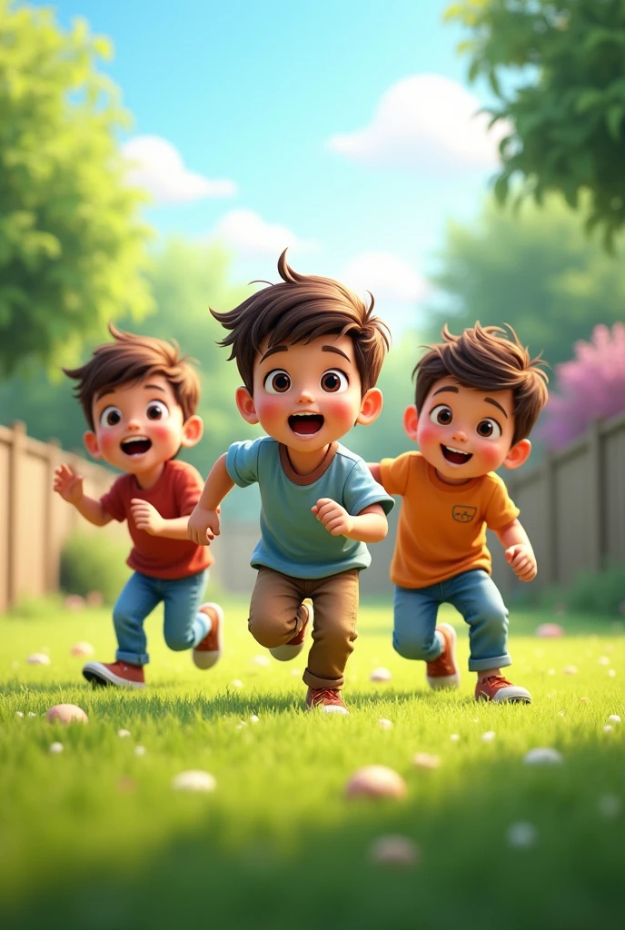 Playing 3 boys