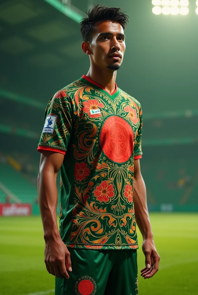 Make a football jersey using alpona, don't use any texts or logo, only jersey