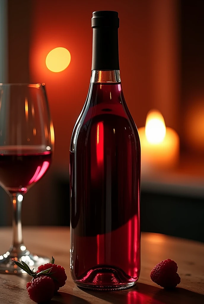 image of a bottle of red wine with the most sensations representing the pleasure of the mouth the French culinary art