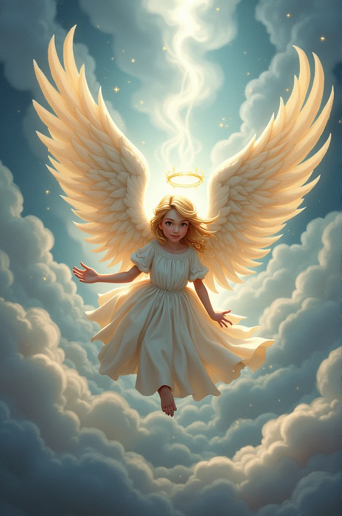 Letter from the fool, angel, with wings