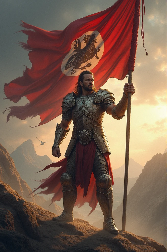 Warrior with flag