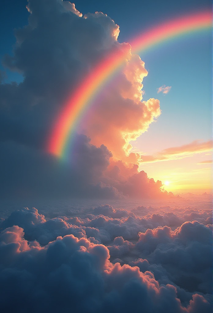 (masterpiece:1.2,Superior Quality,mirror-like,Cinematic Experience),8k,wallpaper,(Taken from space:2.0),stratosphere,(rainbow:2.0),beautiful photo,(dynamic:2.0)、16K, Ultra-high resolution, Ultra-high resolution, to be born,wonderful ,future、rainbow色の、The world 30 years from now
