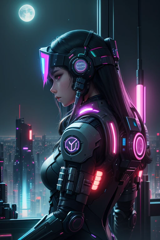 Highest quality、Near future city、Night view、neon、Science fiction、cyber punk、Conceptual diagram