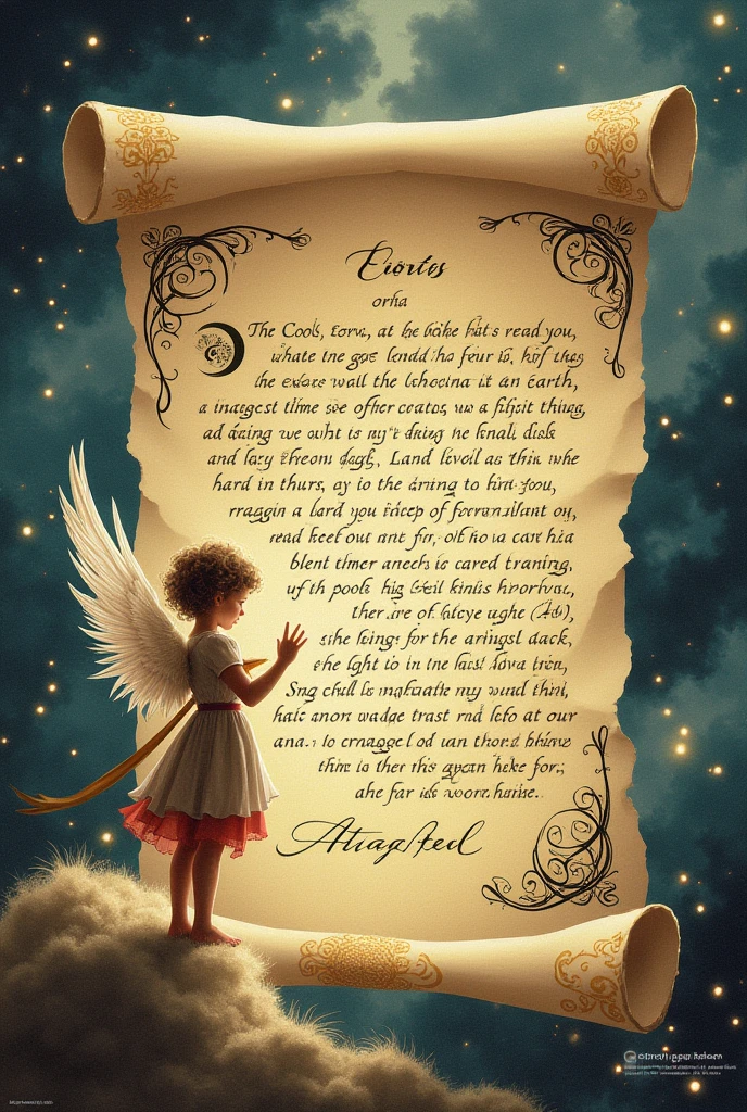 Letter from the fool, tarot Rider Waite, Archangel, with wings
