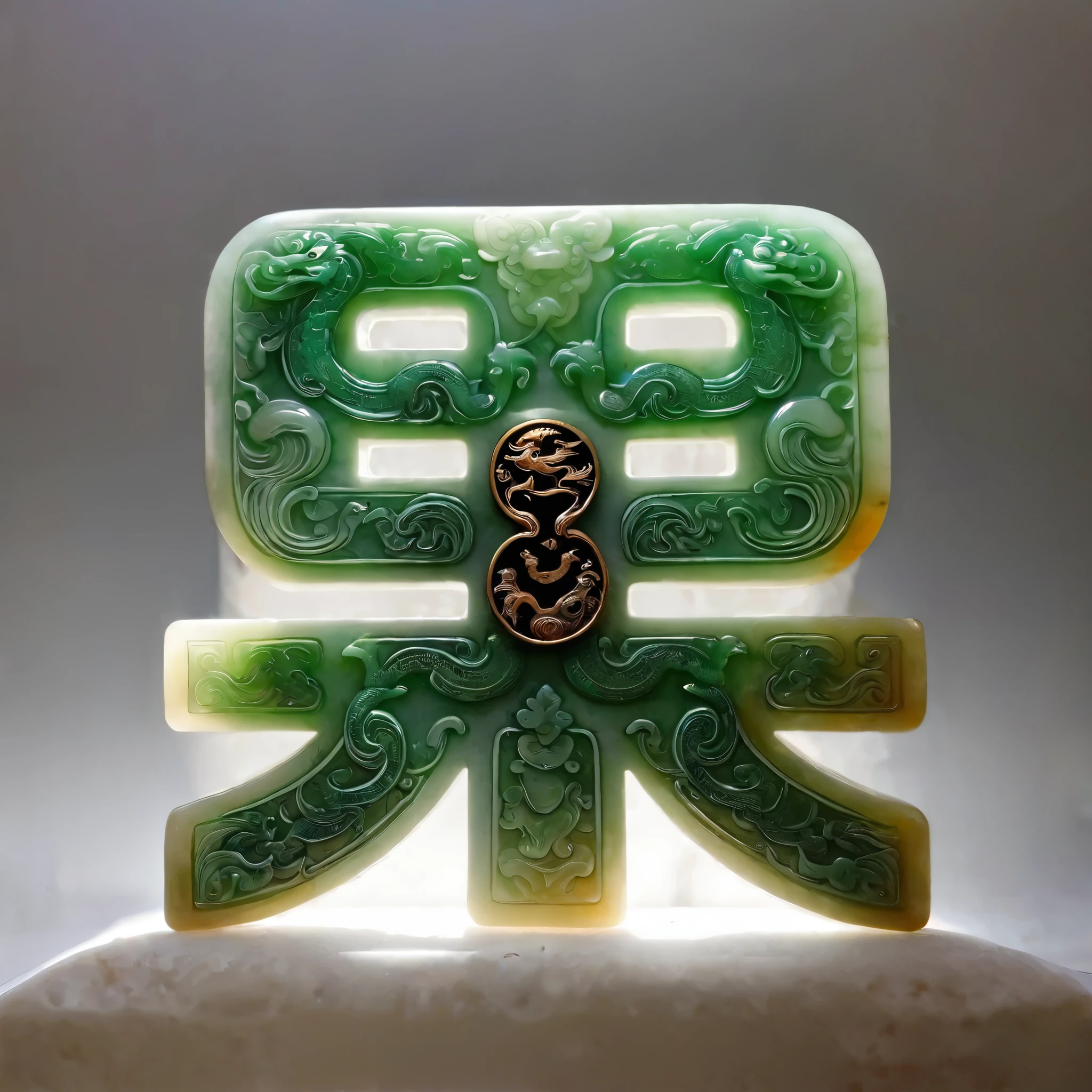 Ancient Chinese Blood Jade Carving,Exquisite relief,Dragon and Phoenix,Reality,