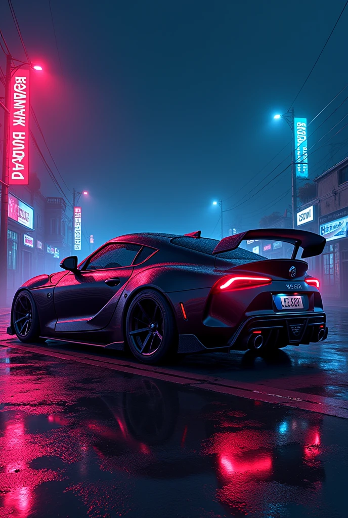 Supra mk40 left side Ayan Khan name draw and night neon light 
