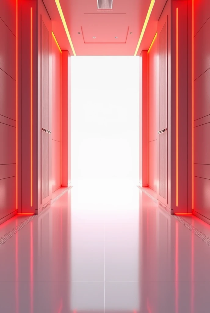 Futuristic photo studio with empty red LED details