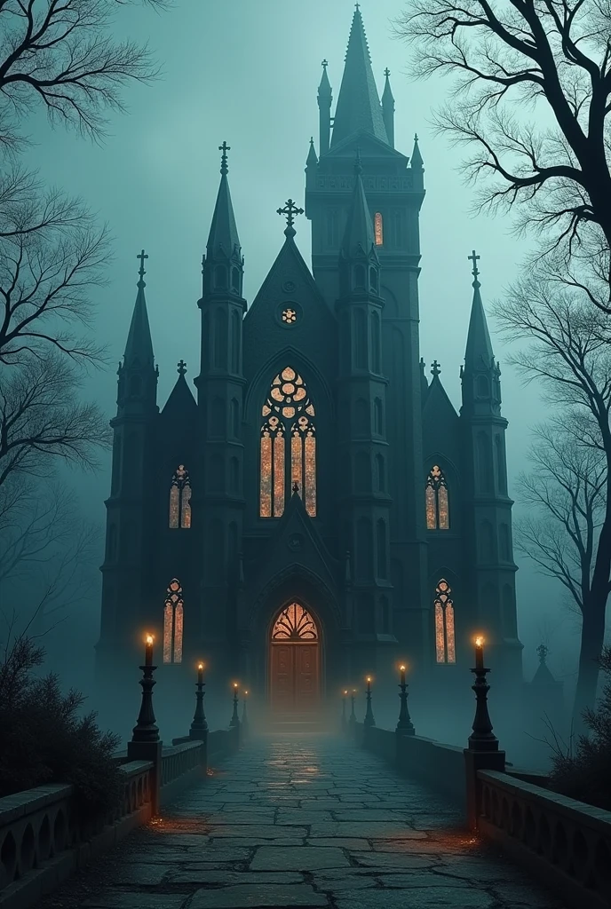 I want a gothic church and its style to be like the paintings of Joseph Vargo