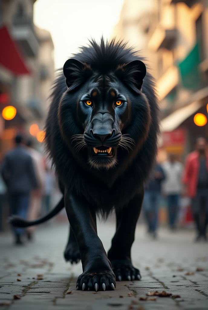 Black lion walk in pakistan city lahore