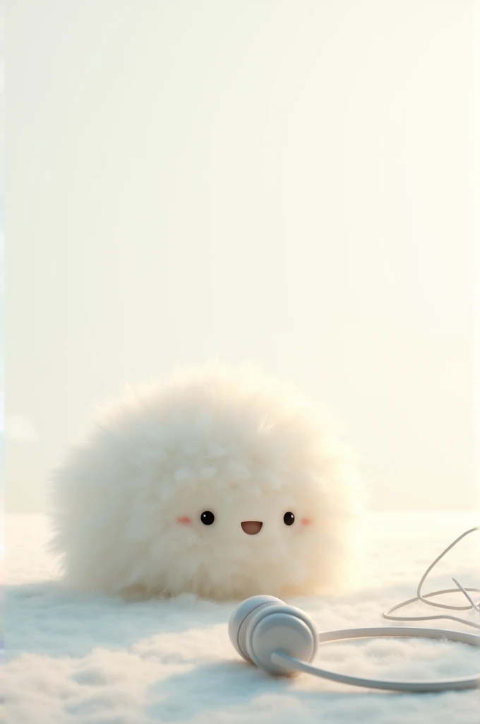 Bulu background and white headphones 