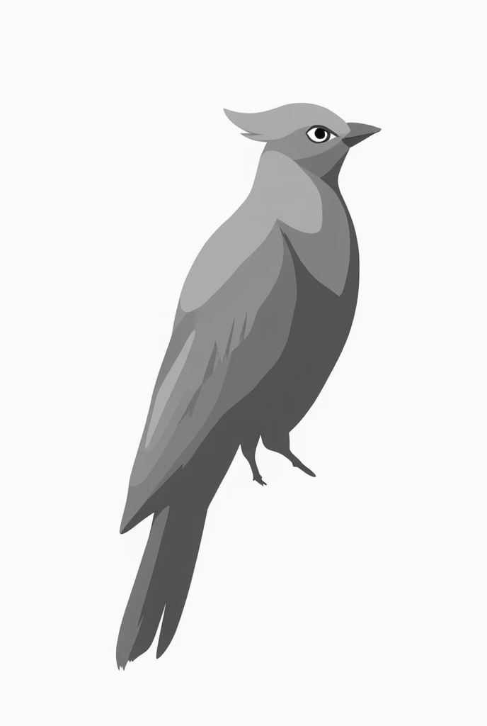 create a Bird Grey black  vector  with white background