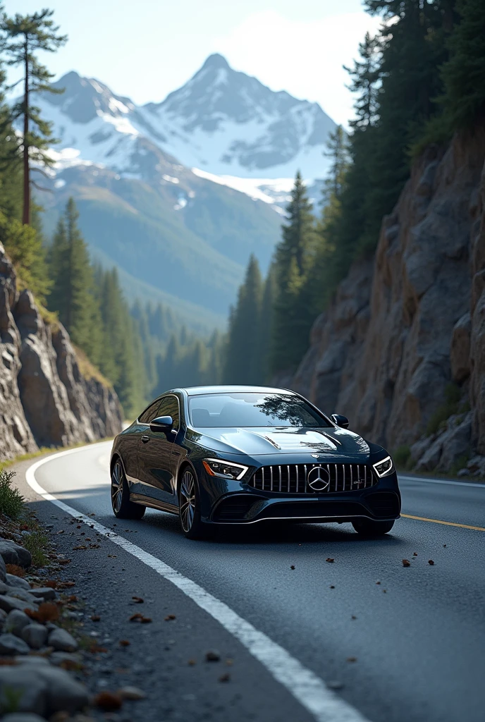 Mercedes Benz has an accident on a mountain
