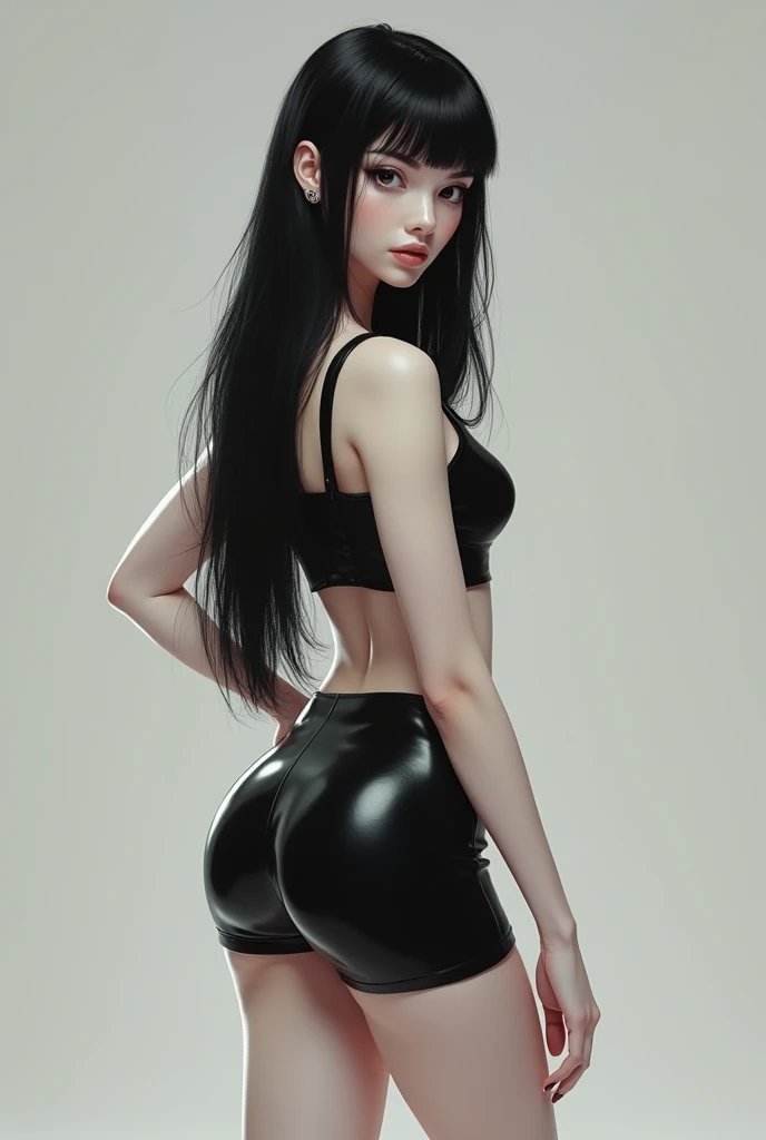 Ultra realistic, 16k, best quality, high resolution, erotic hot, erotic dream atmosphere, 1 girl, 18 years old, long messy black hair, messy bangs on the forehead, sexy eyes look, pale white skin, very white skin, earrings, black hot dress, fit body, big natural breasts, open arms, perfect hands, hot big tits, hot body, seductive, sensual posture, goth and sensual black dress, (black socks) high heels, porn, wide hips, thick legs, torn clothes, blurred background, depth, dream aesthetic, dream atmosphere, cinematic lighting, 16k, real life, shining lights, brighting lights, different sexy positions at different angles.