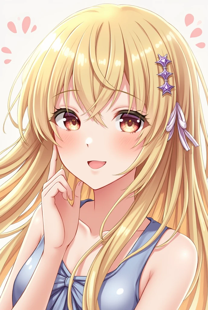 KeiKaruizawa, blonde hair, ponytail hairstyles, violet eyes, 1girl,solo,long hair, off shoulder, collar bone, cleavage, look at viewer, perfect fingers, armpit peek, frill, Beautiful flowers bloom, (sparkles), (There is a blooming sakura),standing under a tree, (head looking up), Look at the tree, Natural soft light, macaron, Still ethereal, Crisp and smooth lines, radiant morning light, soft luminescent glow, armpit peek,