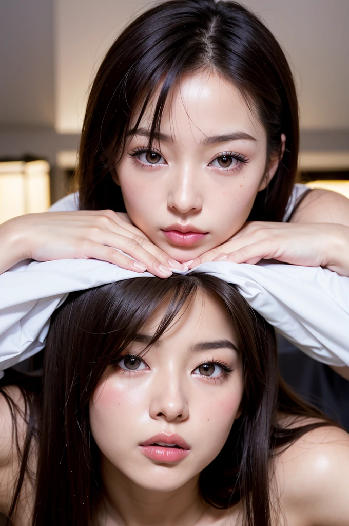 porno beauty, belles femmes japonaises, Visage très détaillé,、Gardez vos yeux clairement concentrés, Nez et bouche,Mise au point du visage, 18 ~ Âge aléatoire entre 3,Aux cheveux noirs、peau brillante、(Ma langue est mouillée et brillante) ((langue mouillée)) ((Berokisu)),Devant l'étagère de la bibliothèque,((vue de dessus))、Chemise légère、Ouvrir tous les boutons précédents、épaule nue、clivage、pas bien、nombril、en sueur、rougir:2.0、Devant l'étagère de la bibliothèque、((Saisissant le photographe'le pénis、Lécher le pénis))