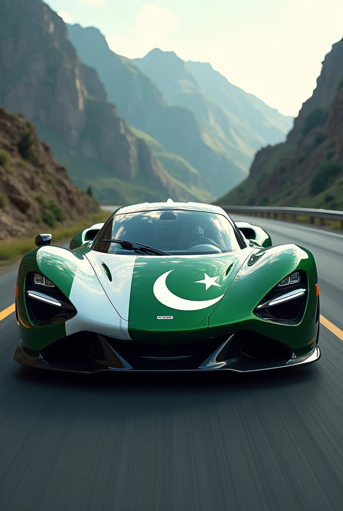 Pakistan flag on World most powerful car 