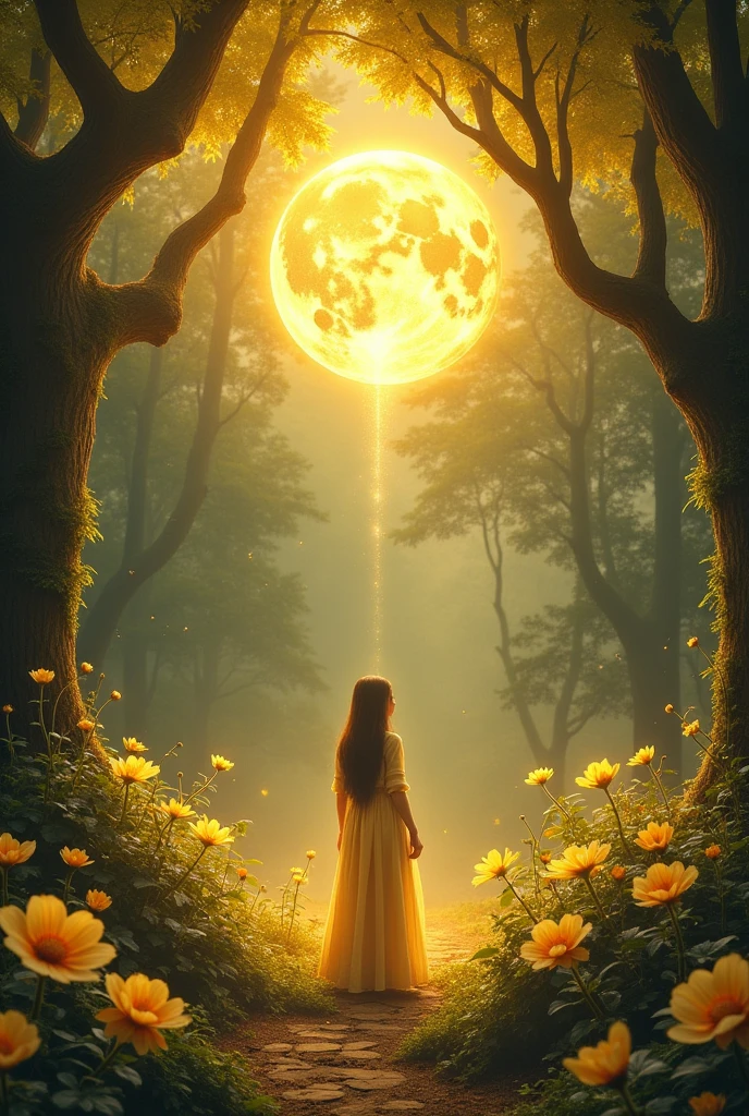 Story Prompt: "The Golden Bloom"
In a kingdom where flowers possessed mystical powers, every hundred years, a rare bloom known as the "Centennial Blossom" would appear, its petals shimmering with shades of gold. Legend has it that whoever witnesses this miracle would gain profound insights into their heart's deepest desires.
As the day of blooming approaches, the kingdom's enchanting landscape is alive with anticipation. Among the villagers is Elara, a humble gardener with a secret longing to escape her mundane life and explore the world beyond the mountains. Little does she know, the upcoming bloom is destined to change her life forever.
One fateful evening, under a silver moon, Elara stumbles upon a hidden grove where the Centennial Blossom is about to awaken. As the golden petals unfurl, she is captivated by an ethereal figure, a Guardian of the Blossom, who appears before her with a luminescent face that echoes the features of the moon.
The Guardian reveals that the bloom holds not just wishes, but also the power to transform one's soul. As Elara grapples with the choice between staying in the familiar comfort of her village or pursuing the adventure she craves, dark forces begin to rise, intent on stealing the bloom's magic for their own twisted desires.
Elara must decide: will she embrace her destiny, unlock the true power of the Centennial Blossom, and protect the magic that binds her world, or will she succumb to fear and let darkness overshadow the light? The fate of the kingdom hinges on her decision, as the golden bloom’s magic weaves a story of courage, love, and the delicate balance between dreams and reality.