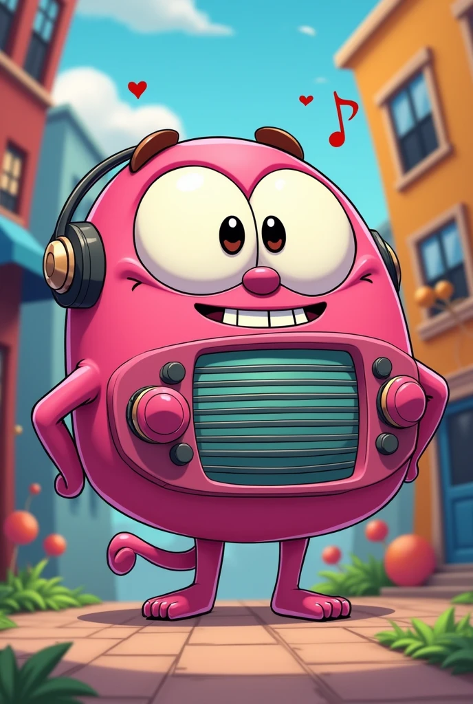 Creat a Pink Radio Character in The Amazing World of Gumball artstyle