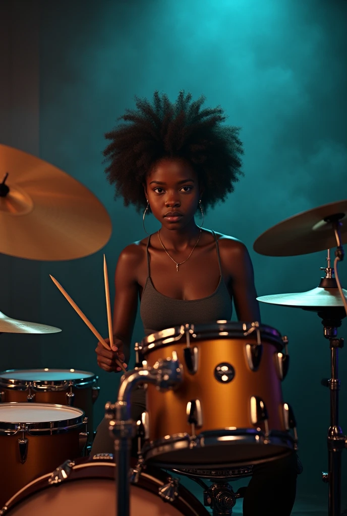 Ebony girl drummer