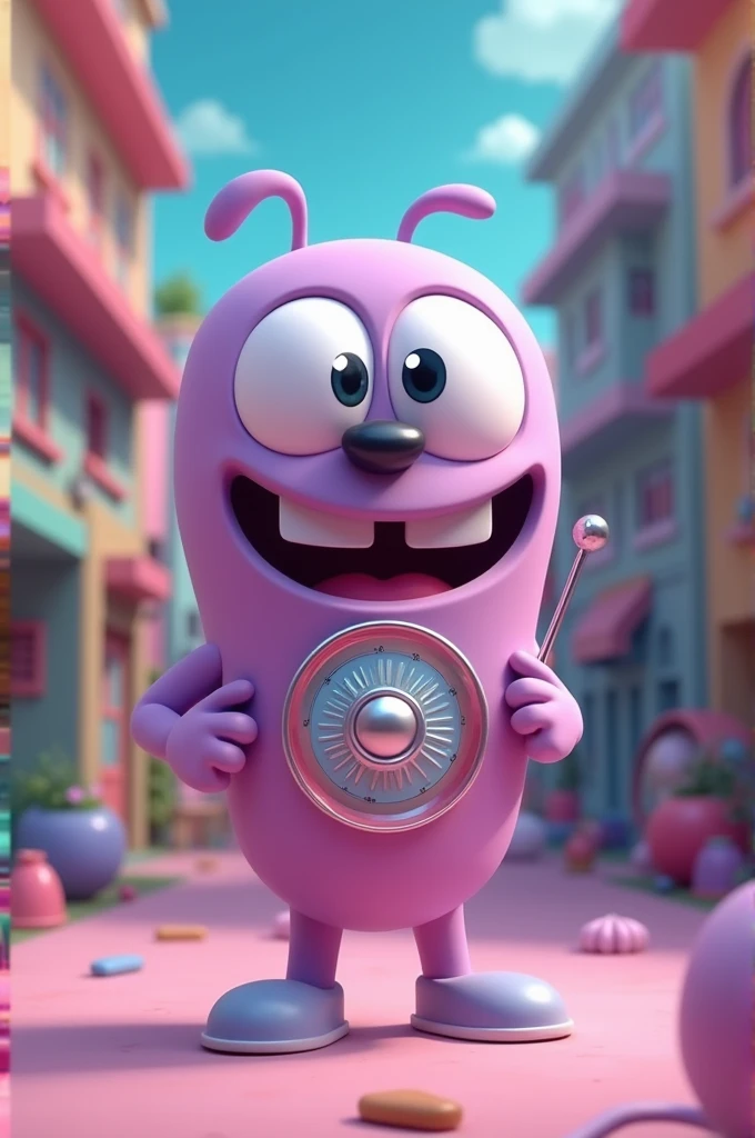 Draw a pastel purple radio character in The Amazing World of Gumball's artstyle