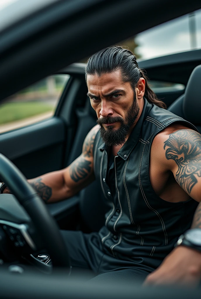 Roman reigns in car