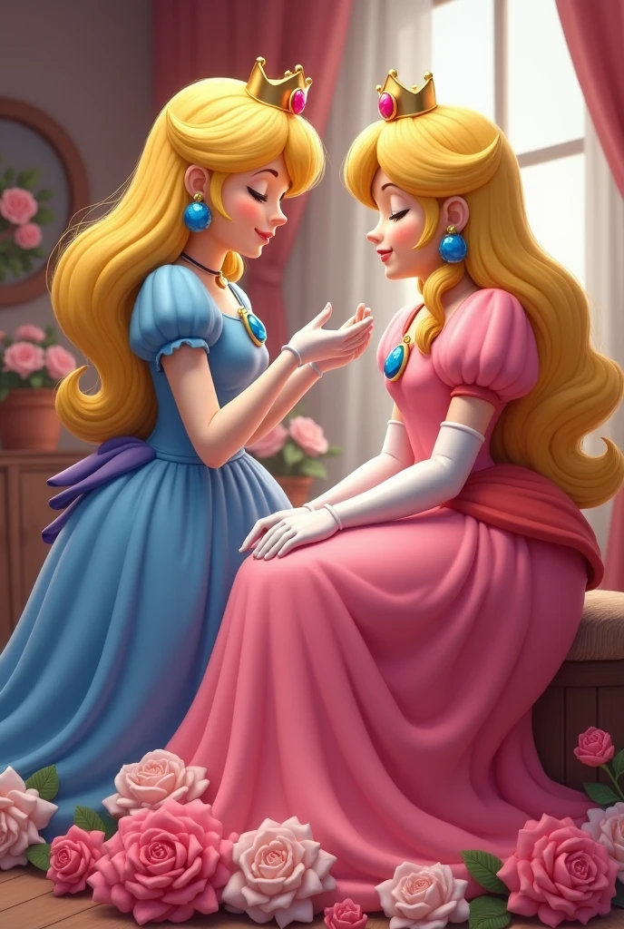 2d princess peach and princess Daisy foot worshipped and payed to be pretty and putting her feet in front of your face to be payed